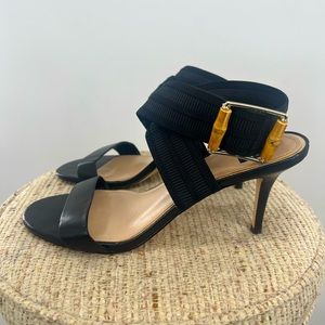 White House,black market bamboo buckle,memory foam footbed, stretch strap